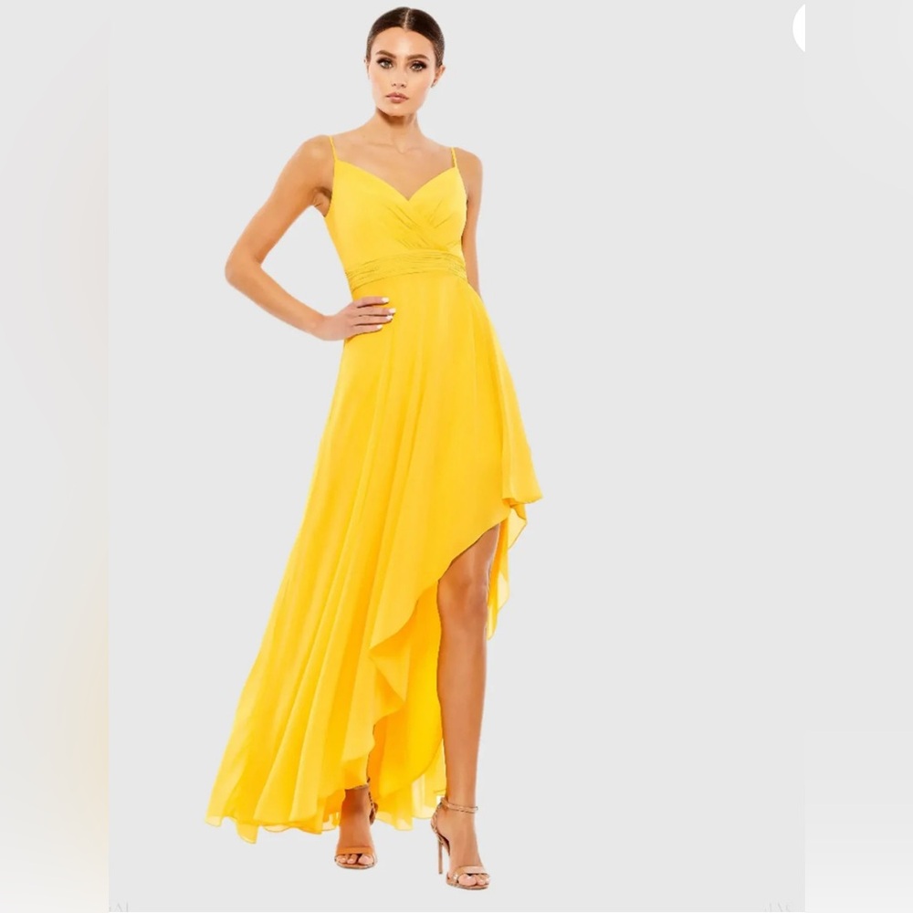 Mac Duggal Vibrant Yellow High Low Dress